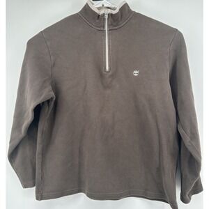 Timberland Long Sleeve Quarter Zip Pullover Sweater Brown Men's Size 2XL